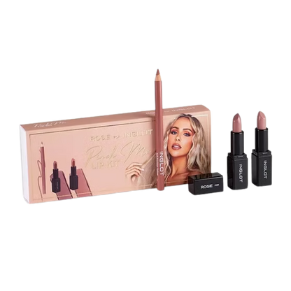 סט איפור שפתיים הכולל 2 שפתונים מוקטנים ותוחם במרקם קרמי עשיר 'pinch me' - אינגלוט