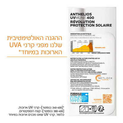תחליב הגנה לפנים עם מקדם הגנה SPF50+ מסדרת אנתליוס 50 מ"ל - לה רוש פוזה