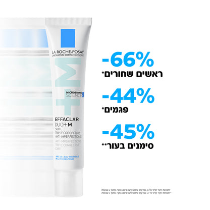 קרם טיפולי לעור הפנים 'אפקלאר דואו M+' להפחתת פגמים וכתמים המופיעים לאחר הופעת פצעונים 40 מ"ל - לה רוש פוזה