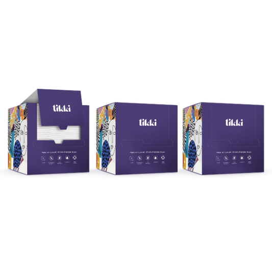 3 מארזים של 50 מגבות פנים אקולוגיות חד פעמיות בגודל 30X30 ס"מ - tikki