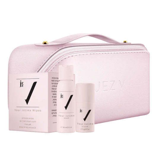 ערכת אינטימה מוקטנת לנסיעות + תיק רחצה בצבע ורוד - JEZ V