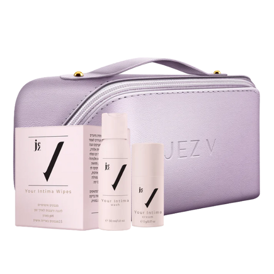 ערכת אינטימה מוקטנת לנסיעות + תיק רחצה בצבע סגול - JEZ V