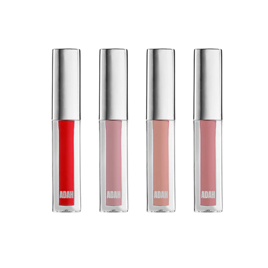 מארז 4 ליפגלוסים מוקטנים עמידים במיוחד במרקם מט לשפתיים מטופחות לאורך כל היום - עדה לזורגן