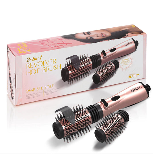 מברשת פן חשמלית עם ראש מסתובב 2 ב-1