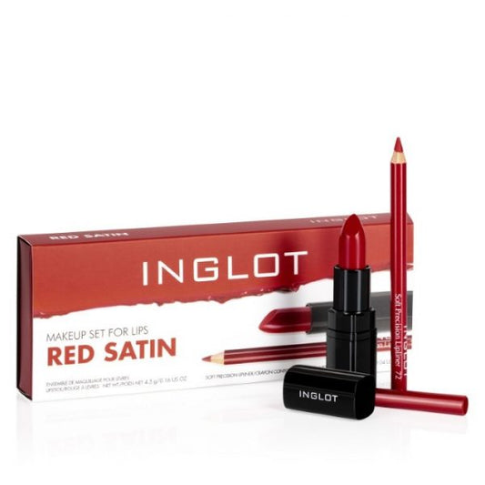 Inglot makeup set for lips red satin