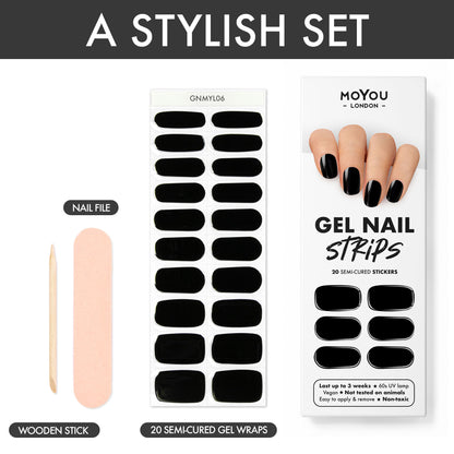 מדבקות לק ג'ל שחור 06 מויו