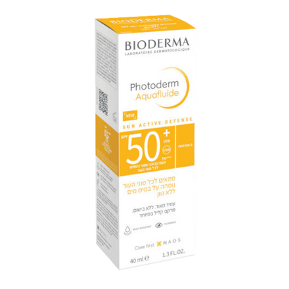 קרם הגנה על בסיס מים עם מקדם הגנה SPF50+ מסדרת 'פוטודרם' 40 מ"ל - ביודרמה