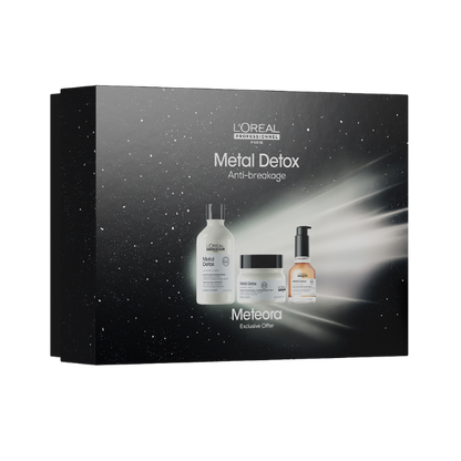 מארז שיקומי לשיער שעבר צביעה או הבהרה במהדורה מוגבלת מסדרת 'מטאל דיטוקס' - לוריאל
