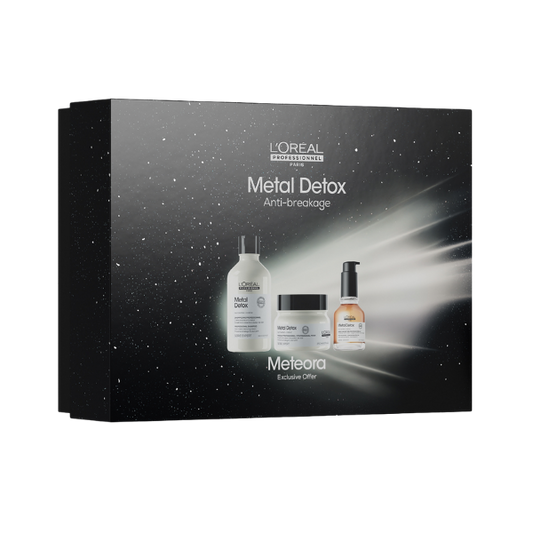 מארז שיקומי לשיער שעבר צביעה או הבהרה במהדורה מוגבלת מסדרת 'מטאל דיטוקס' - לוריאל