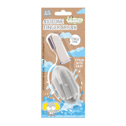 מברשת אצבע לשיניים ולחניכיים 'שלב 1' 2 יח' - ג'ק אן ג'יל