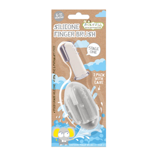 מברשת אצבע לשיניים ולחניכיים 'שלב 1' 2 יח' - ג'ק אן ג'יל