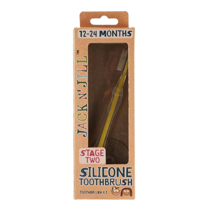 מברשת שיניים סיליקון עם מגן בטיחות 'שלב 2' - ג'ק אן ג'יל