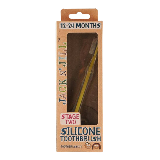 מברשת שיניים סיליקון עם מגן בטיחות 'שלב 2' - ג'ק אן ג'יל