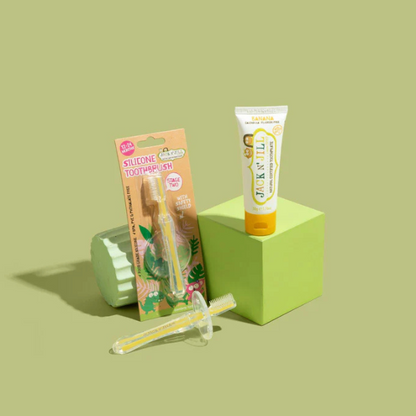 מברשת שיניים סיליקון עם מגן בטיחות 'שלב 2' - ג'ק אן ג'יל