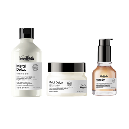 מארז שיקומי לשיער שעבר צביעה או הבהרה במהדורה מוגבלת מסדרת 'מטאל דיטוקס' - לוריאל