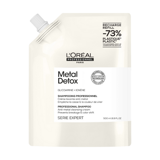 אריזת מילוי שמפו מקצועי ללא סולפטים לשיער שעבר צביעה או הבהרה מסדרת 'מטאל דיטוקס' 500 מ"ל - לוריאל (Copy)