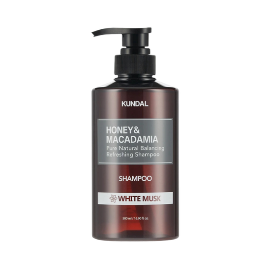 שמפו ללא מלחים 'דבש ומקדמיה' לאיזון וטיהור שיער שומני 500 מ"ל - KUNDAL
