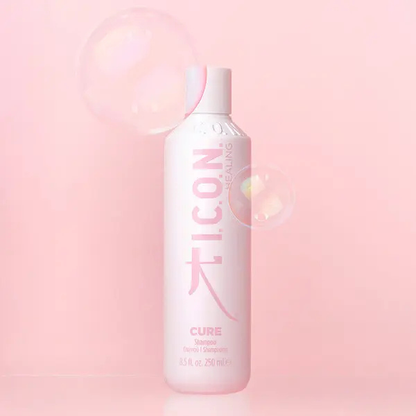 שמפו ללא מלחים לשיקום שיער יבש, פגום ושביר מסדרת 'קיור' 250 מ"ל - אייקון