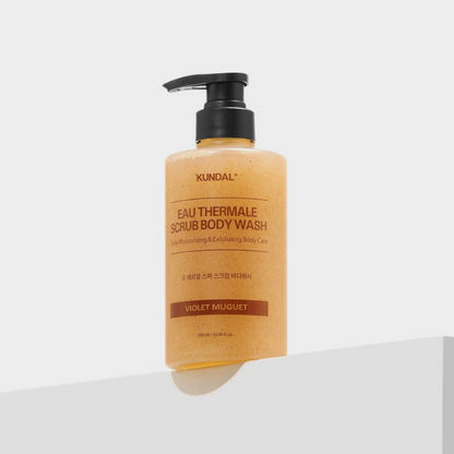 ג'ל רחצה פילינג מועשר במים טרמליים בניחוח סיגלית ומיוגט לניקוי הגוף 500 מ"ל - KUNDAL