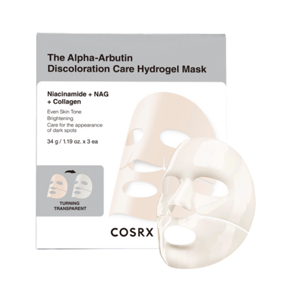 מסכת הידרוג'ל אלפא ארבוטין להבהרת פיגמנטציה והענקת גוון אחיד לעור הפנים 3 יח' - COSRX