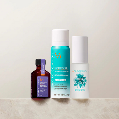 מארז מוצרים מוקטנים לרענון והזנה לשיער בהיר - מרוקן אויל