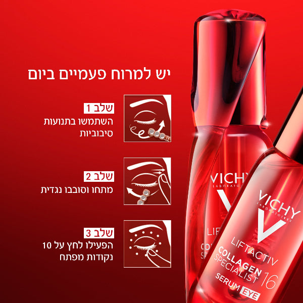 סרום עיניים קולגן ספיישליסט 16 למראה צעיר מסדרת ליפטאקטיב 15 מ"ל - וישי