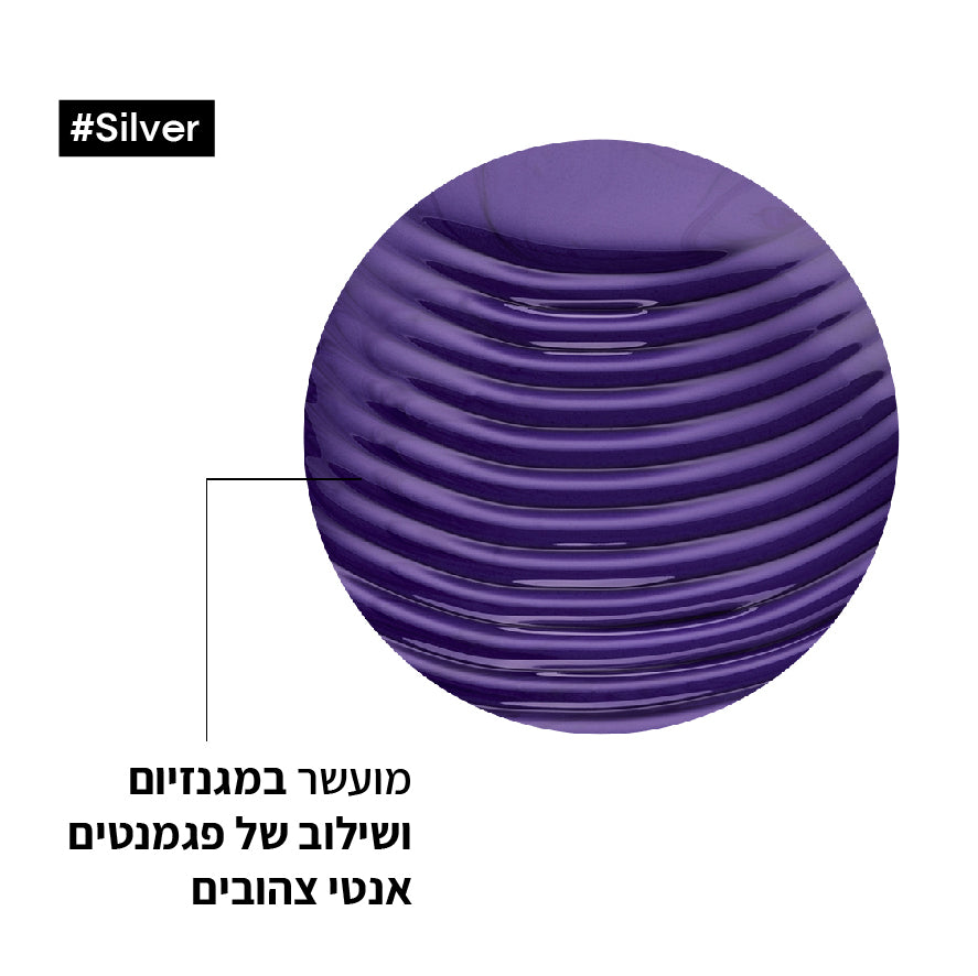 שמפו סילבר לניטרול הגוון הצהוב לשיער לבן שיבה או לשיער אפור 500 מ"ל - לוריאל