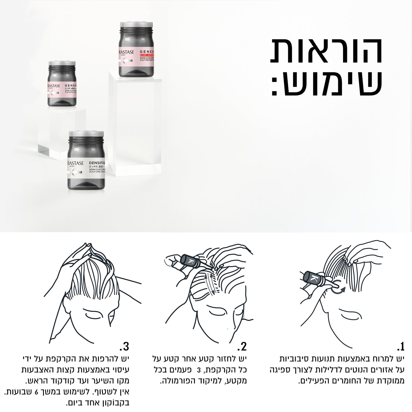 אמפולות לטיפול בקרקפת רגישה והפחתת אי נוחות בקרקפת מסדרת 'ג'נסיס' 10 יחידות - קרסטס