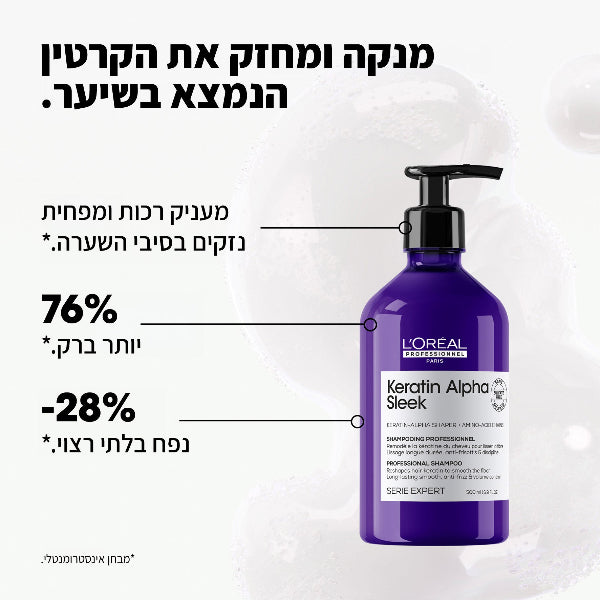 לוריאל פרופסיונל שמפו קרטין אלפא סליק