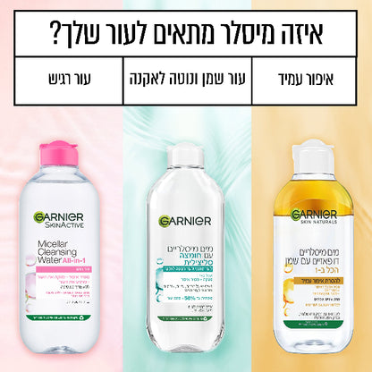 מים מיסלריים חומצה סיליצילית לעור שומני הנוטה לאקנה 400 מ"ל - גרנייה