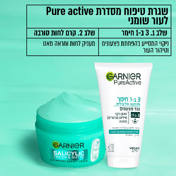 קרם סורבה חומצה סליצילית להפחתת פגמי עור והענקת מראה רענן לעור הפנים 85 מ"ל - גרנייה