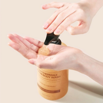 ג'ל רחצה פילינג מועשר במים טרמליים בניחוח סיגלית ומיוגט לניקוי הגוף 500 מ"ל - KUNDAL