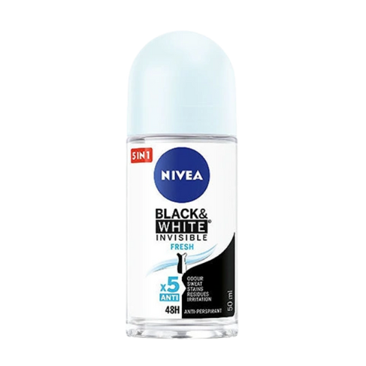 דאודורנט רול און 'בלאק & ווייט פרש' שקוף להגנה של עד 72 שעות 50 מ"ל - ניוואה