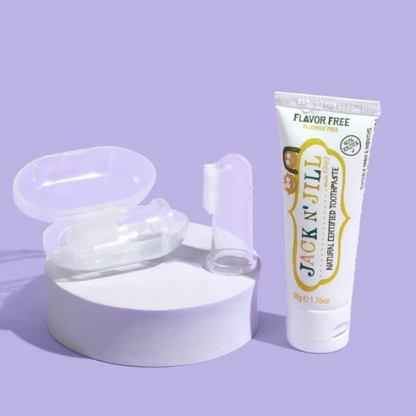 מברשת אצבע לשיניים ולחניכיים 'שלב 1' 2 יח' - ג'ק אן ג'יל