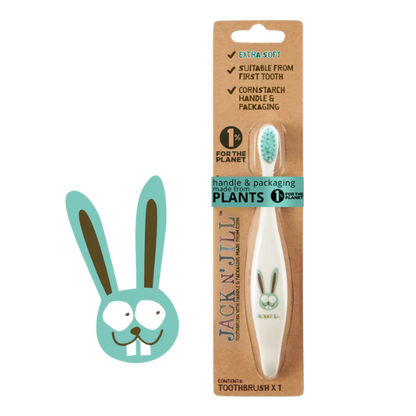 מברשת שיניים אקולוגית לתינוקות בעיצוב ארנב - ג'ק אן ג'יל