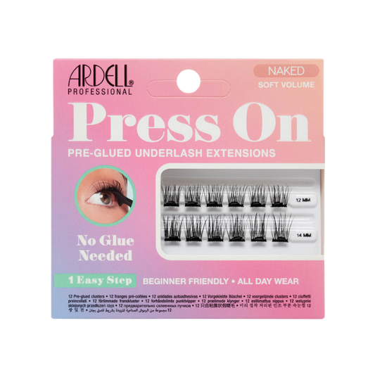 ריסים מלאכותיים בודדים מוכנים לשימוש עם פס דבק מובנה דגם 'נייקד סופט ווליום' 12 יח' - ארדל