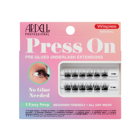 ריסים מלאכותיים בודדים מוכנים לשימוש עם פס דבק מובנה דגם 'וויספיס נטורל' 12 יח' - ארדל
