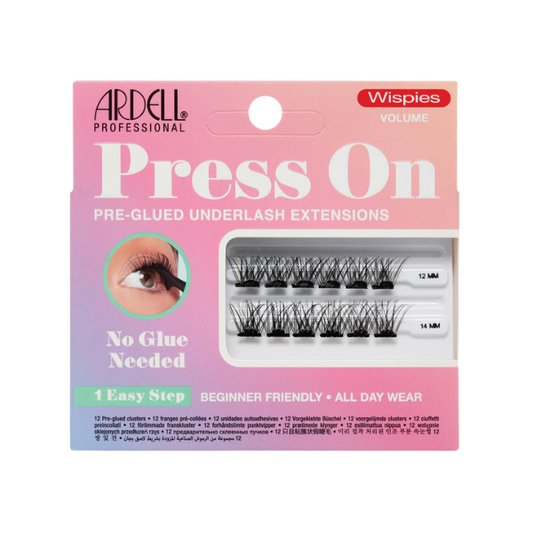 ריסים מלאכותיים בודדים מוכנים לשימוש עם פס דבק מובנה דגם 'וויספיס ווליום' 12 יח' - ארדל