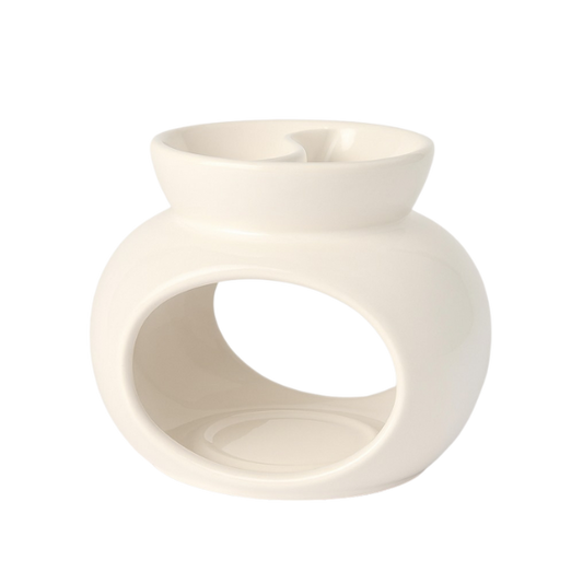 מבער שמנים מחולק בצבע לבן קלאסי - לקט