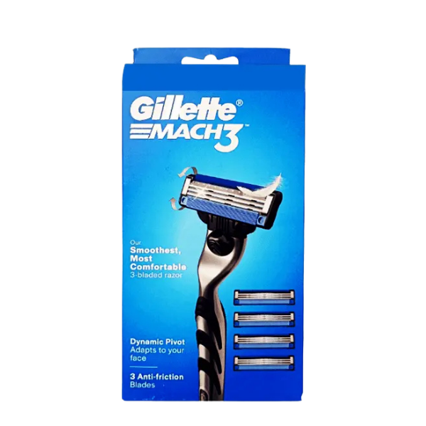 סכין גילוח 3 להבים + 4 ראשים להחלפה - ג'ילט