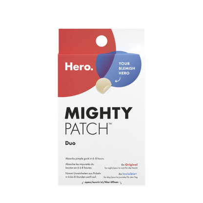 מארז מדבקות 'מייטי פאצ' לטיפול בפצעונים דקות במיוחד לשימוש ביום ובלילה 12 יח' - Hero