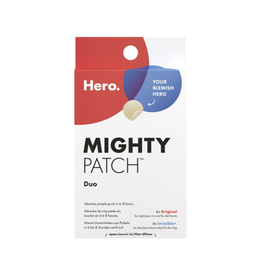 מארז מדבקות 'מייטי פאצ' לטיפול בפצעונים דקות במיוחד לשימוש ביום ובלילה 12 יח' - Hero