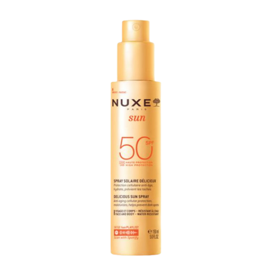 ספריי הגנה מהשמש SPF-50 לפנים ולגוף מסדרת 'סאן' 150 מ"ל - Nuxe