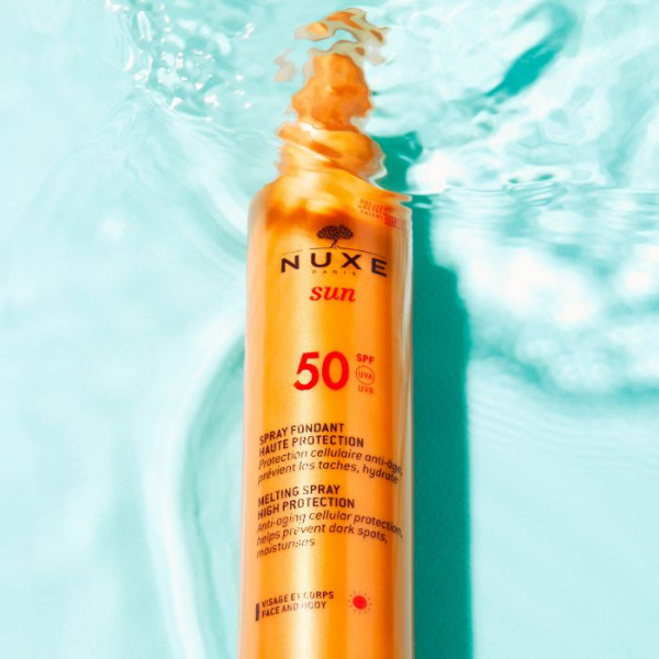 ספריי הגנה מהשמש SPF-50 לפנים ולגוף מסדרת 'סאן' 150 מ"ל - Nuxe