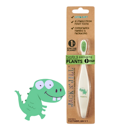 מברשת שיניים אקולוגית לתינוקות בעיצוב דינוזאור - ג'ק אן ג'יל