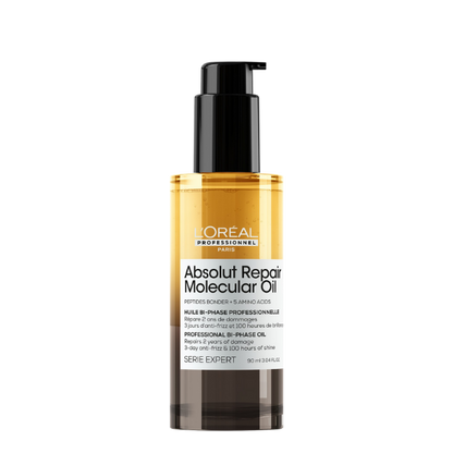 שמן דו פאזי מקצועי לשיקום שיער פגום מסדרת 'אבסולוט ריפר מולקולר' 90 מ"ל - לוריאל
