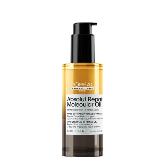 שמן דו פאזי מקצועי לשיקום שיער פגום מסדרת 'אבסולוט ריפר מולקולר' 90 מ"ל - לוריאל