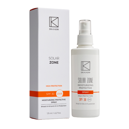 תרסיס לחות 30 SPF עם הגנה מוגברת לעור הפנים מסדרת 'סולאר זון' 125 מ"ל - דוקטור כדיר