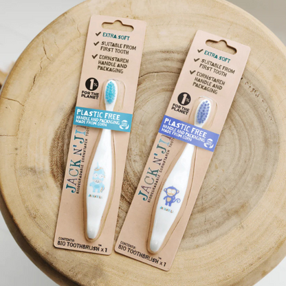 מברשת שיניים אקולוגית לתינוקות בעיצוב קוף - ג'ק אן ג'יל