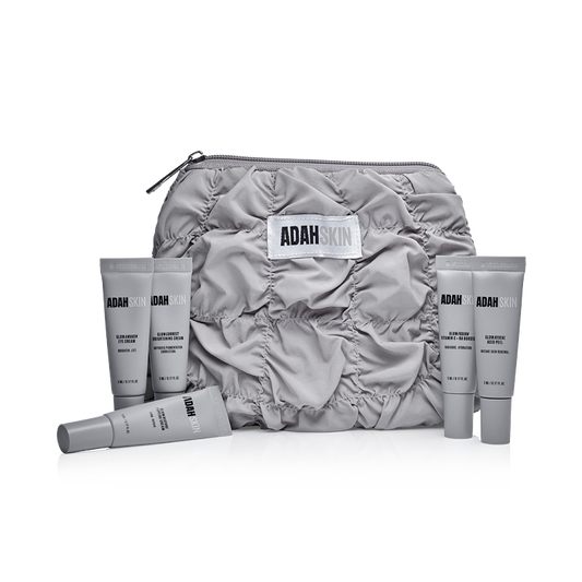 מארז 5 מוצרים מוקטנים לנסיעות + תיק אלגנטי מסדרת 'עדה סקין' - עדה לזורגן